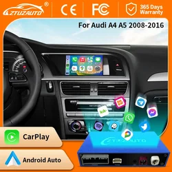 Wireless Apple CarPlay Android Auto for Audi A4 A5 B8 2008-2016, Support Mirror Link AirPlay Car Play Front/View/Rear Cameras