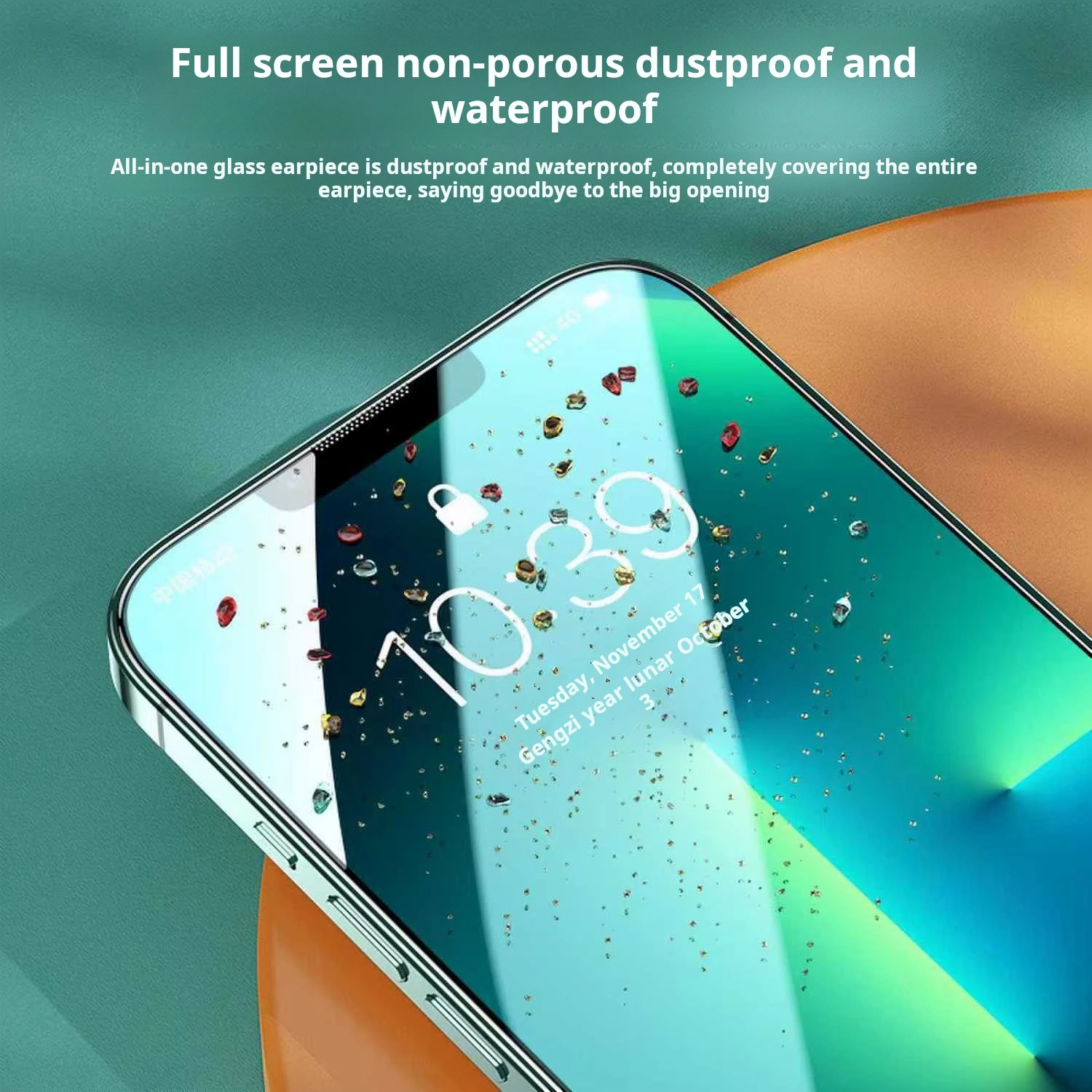 Suitable for Apple 13 tempered film green light eye protection phone film anti blue light full screen film without holes