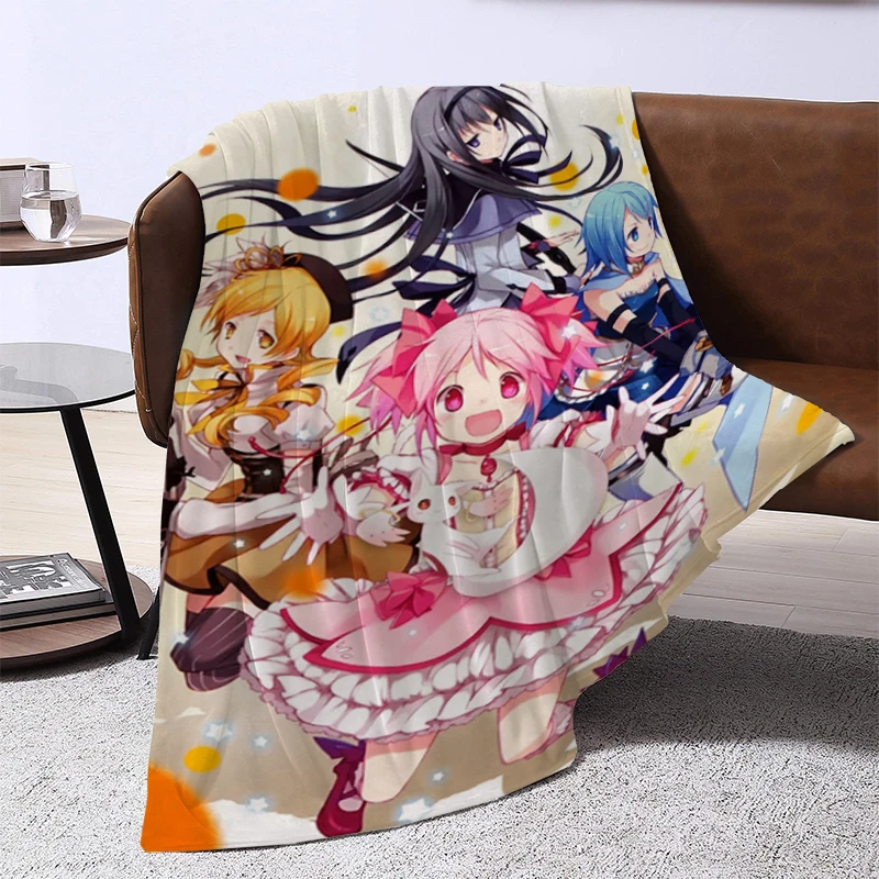 

Puella Magi Madoka Magica Anime Blanket Fluffy Soft Blankets & Throws Furry Winter Warm Throw Sofa Bed Double Decorative Custom