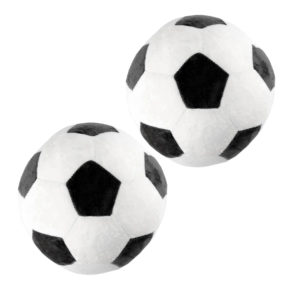 2 Pcs Football Plush Sports Stuffed Soccer Toy Pillow Pp Cotton Child Soft