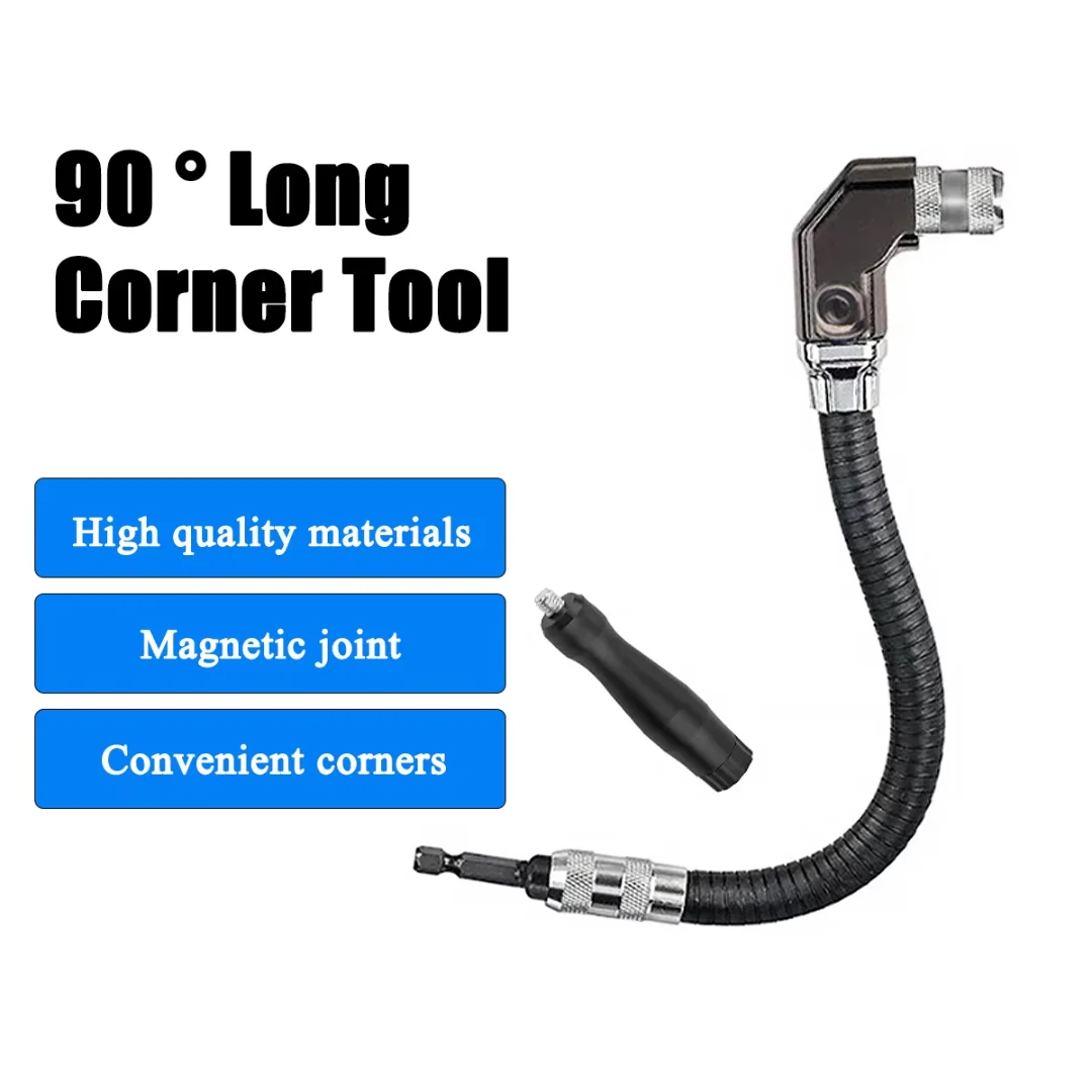 Right Angle Attachment Flex Shaft, Drill Attachment 12-Inch 90 degree right angle electric drill corner tool