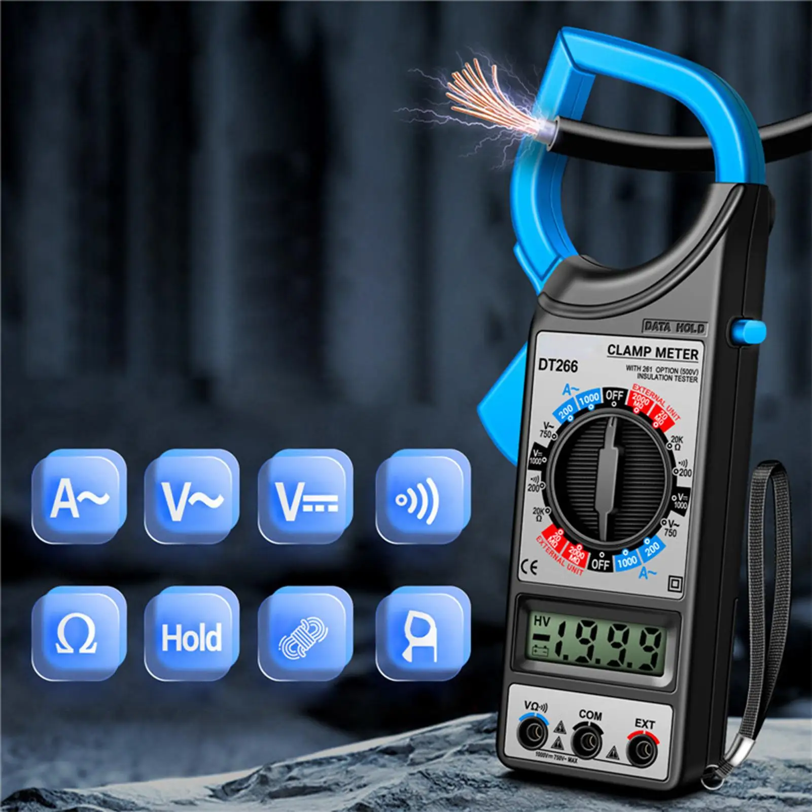 

Clamp Meter Voltage Tester LCD Display Detector With Jaw Design Electrician Tools For AC DC Current Voltage Home Industrial