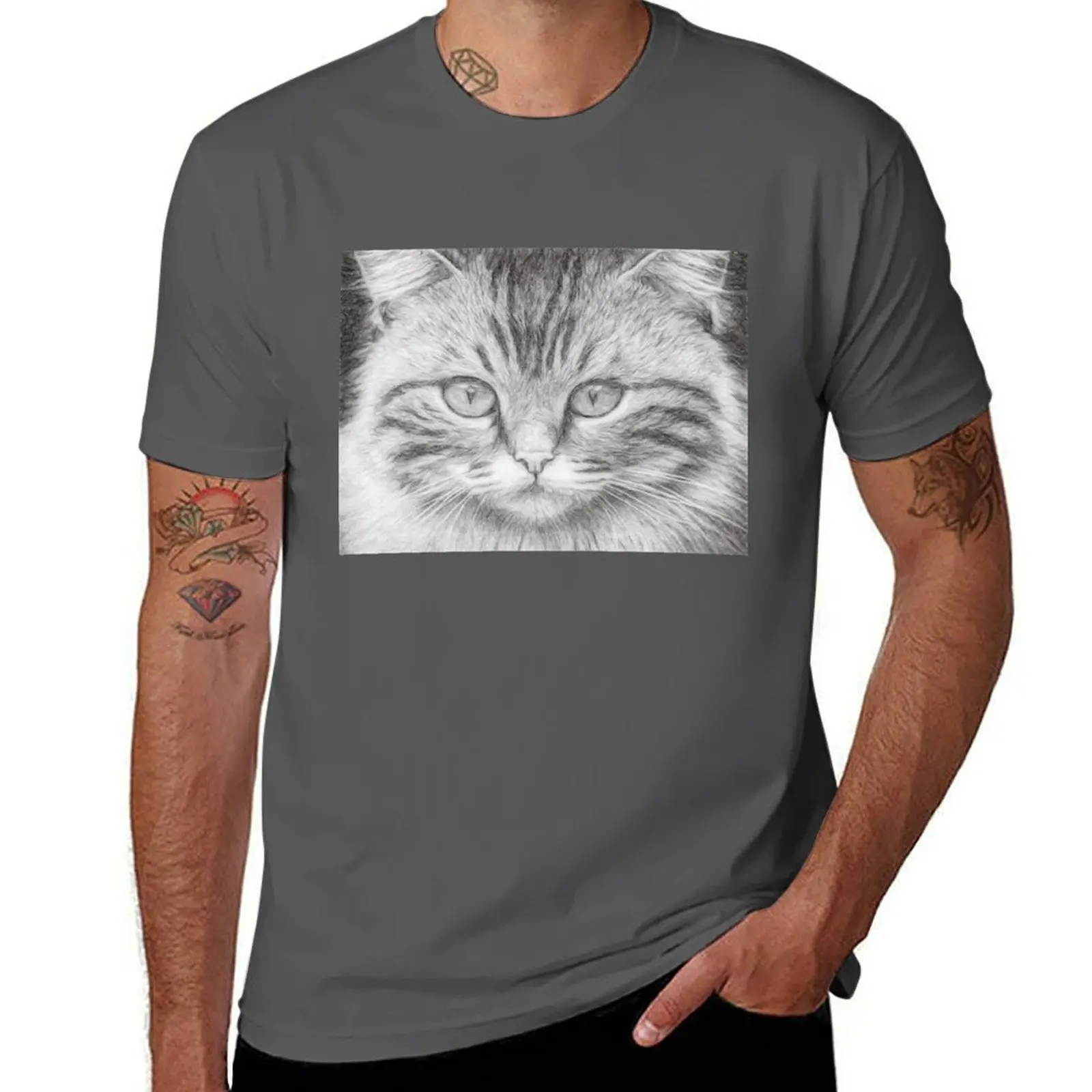

Cat Sketch T-Shirt t shirts for man pack cotton printed t shirts for man T-Shirt