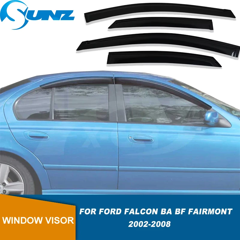 

4PCS Weathershields For Ford Falcon BA BF Fairmont 2002 2003 2004 2005 2006 2007 2008 Black Window Visors Deflectors