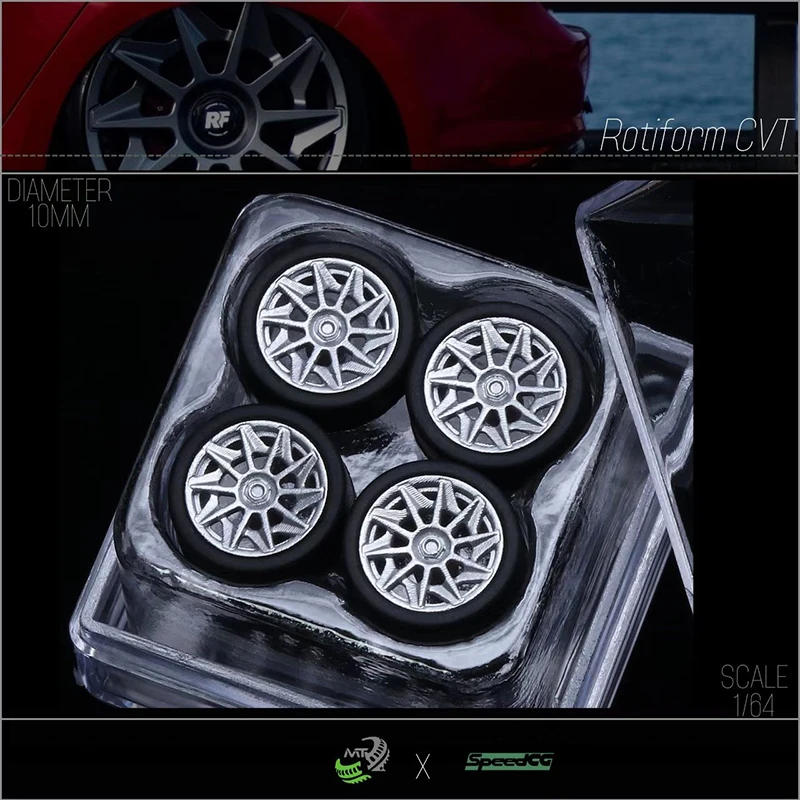 

Модель автомобиля SpeedCG 1/64, колеса Rotiform CVT, детали для крепления, диаметр 10 мм, для гоночных автомобилей, игрушек, роскошные детали, Hotwheels Tomica