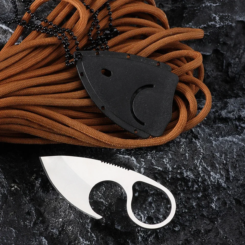 Mini cuchillo de bolsillo de acero inoxidable EDC, herramientas de mano portátiles de autodefensa, cuchillo de hoja fija, pequeños Gadgets de