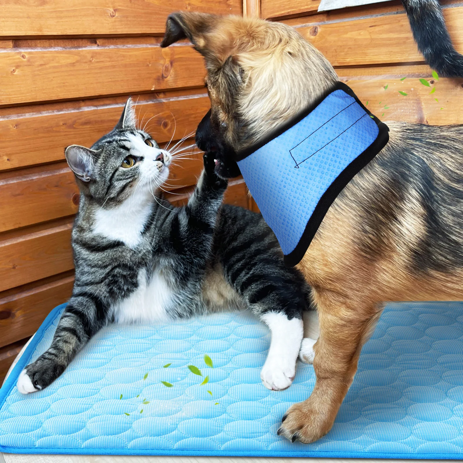 

1pcs Dog Cooling Collar Ice Silk Mat Small Medium Pets Lightweight Foldable Summer Outdoor Travel Use Pet Dog Cooling