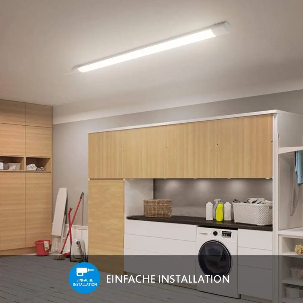 60 cm LED-Nassraumleuchte, 20 W, 4000 K Neutralweiß, IP65 wasserdichte Röhre für Garage, Keller, Werkstatt, Büro, Badezimmer – Detail 3