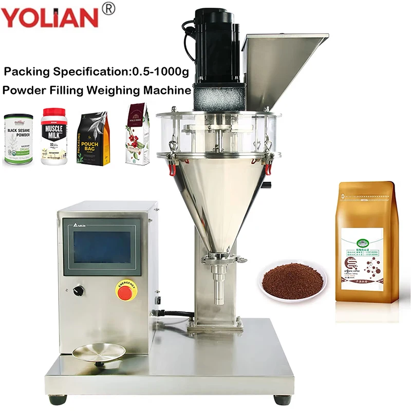 5-500g High Precision DF-B Semi Automatic Powder Filling Machine With Weighing Auger for Cocoa Spice
