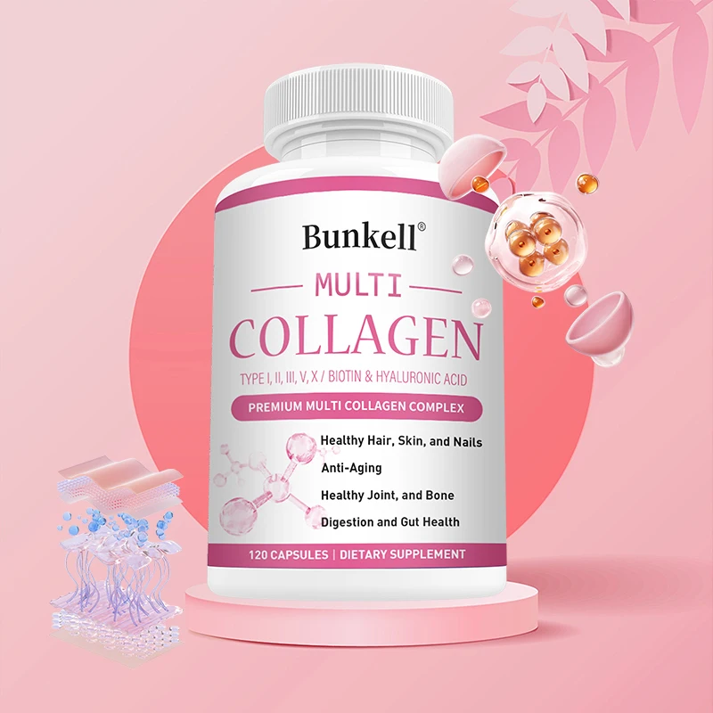 Collagen Complex with Hyaluronic Acid, Biotin - Hydrolyzed Collagen Types I, II, III, V, X; Hair, Skin, Nails, Joint Support