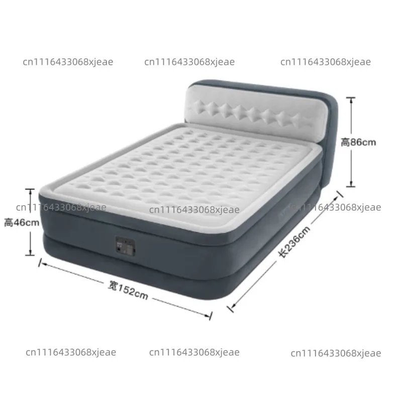 Double Air Mattress Bed Thickened Built-in Electric Pump  Backrest Line Pull Inflatable Mattress Double