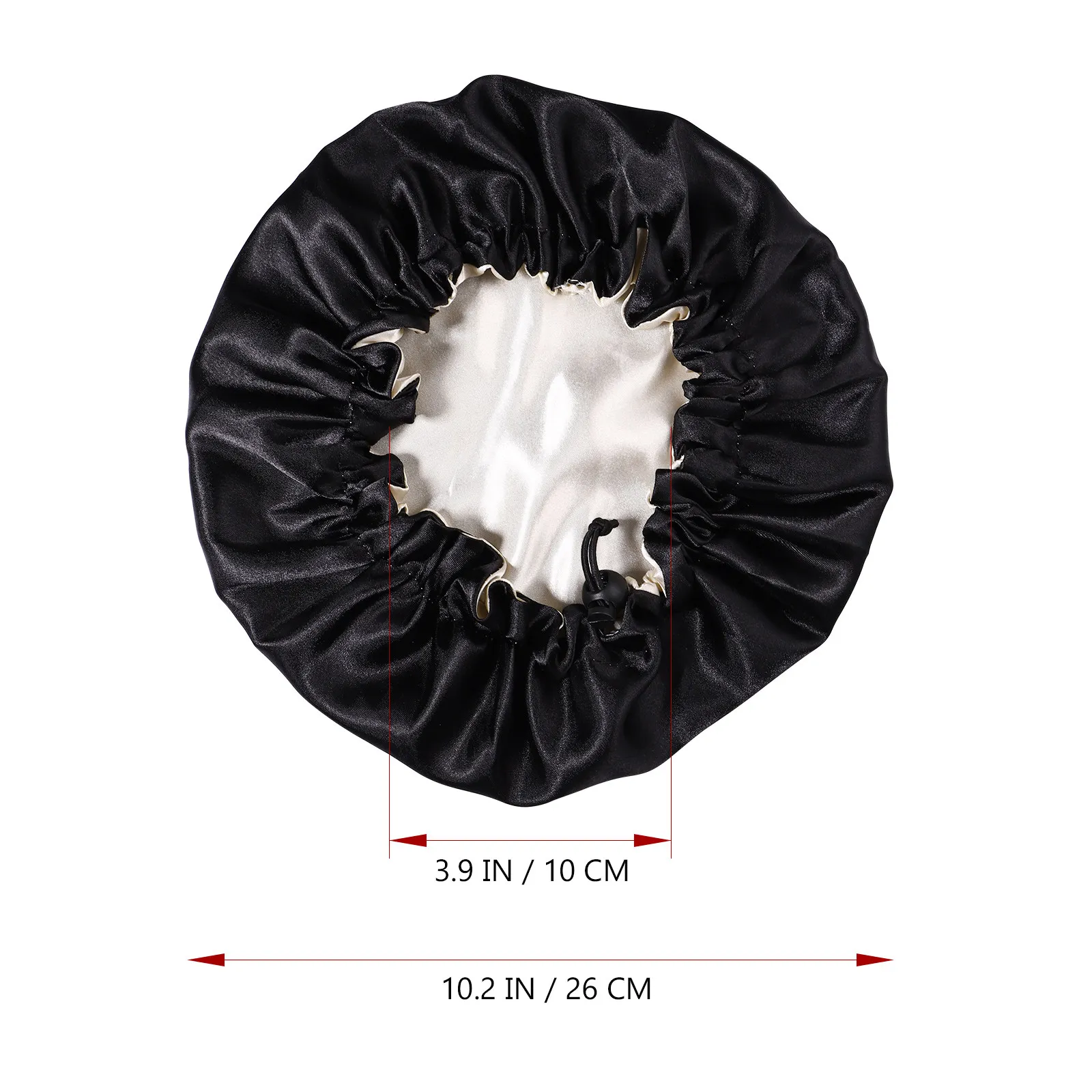 Satin Sleeping Cap for Double Layer Soft Elastic Adjustable Night Hat Keeps Hair in Place Black Sleeping Hat