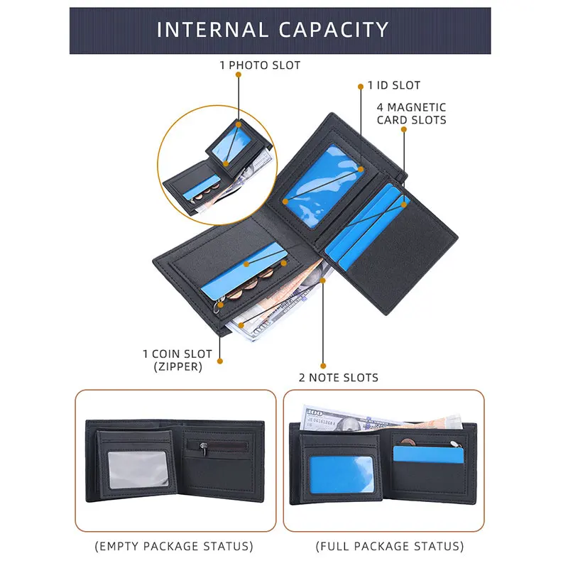 Baellerry 남성용 짧은 지갑, 지퍼 동전 주머니, 악어 패턴, 럭셔리 카드홀더, PU 가죽, 클래식 남성 지갑