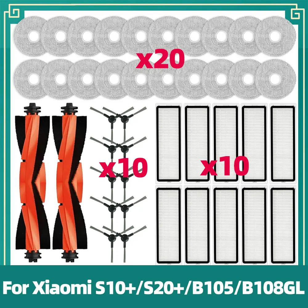 Fit For Xiaomi Robot Vacuum S20+ / S10 Plus / B108GL / B105 / B108CN B113CN Parts Accessories Filter Main Side Brush Mop