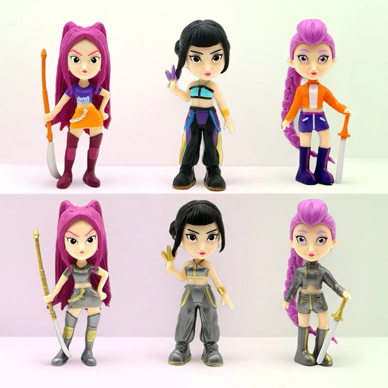 6in1 Kpop الشيطان الصيادين عمل الشكل تمثال الدمى Kpop الصيادين عمل الشكل الدمى Kpop شيطان تمثال عمل الشكل الدمى