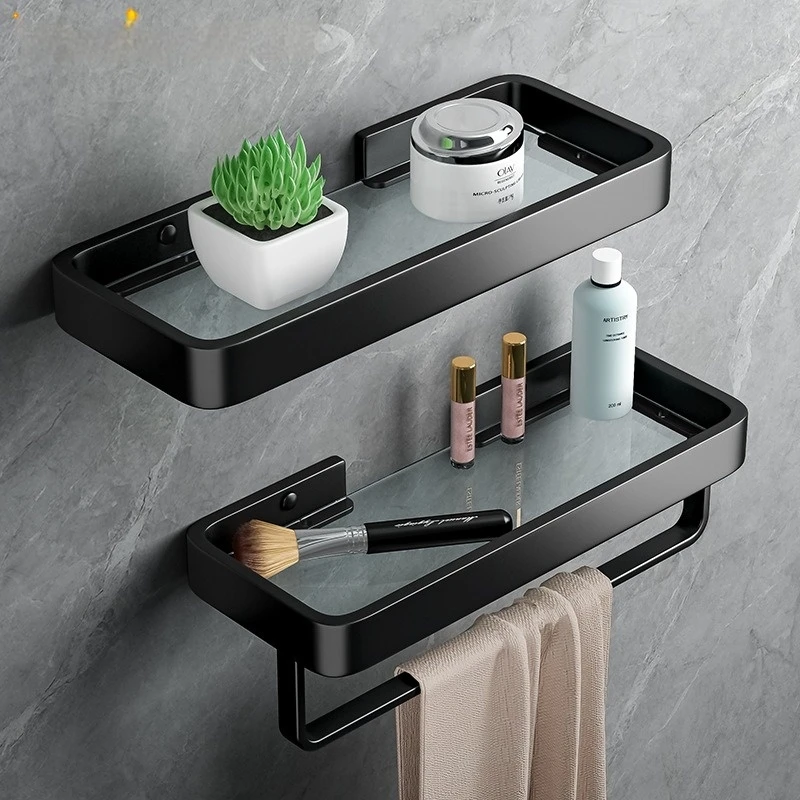 Bathroom Shelf Wall Toilet Toilet Toilet Washstand Cosmetic Glass Mirror Front Storage, Need Punching Installation