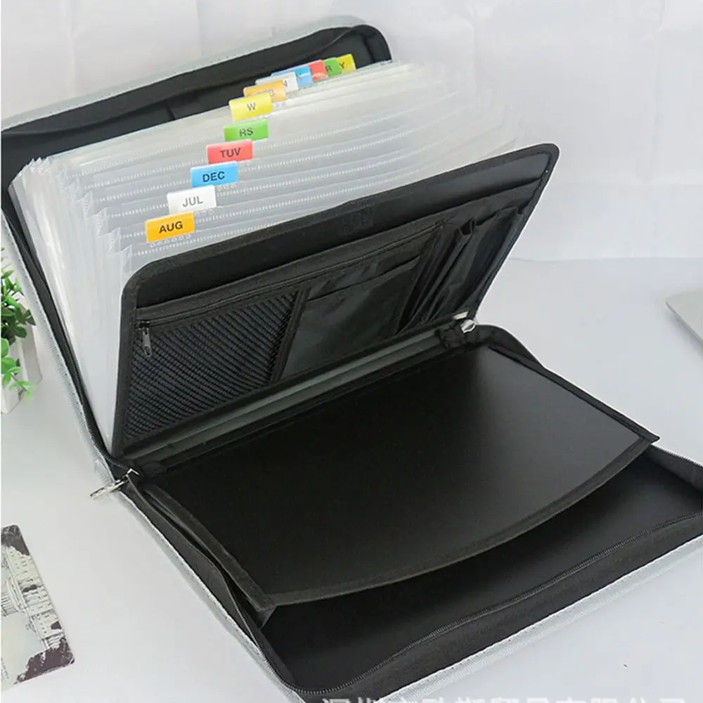 Waterproof Accordion File Organizer Safe Zipper Colorful Tabs Paper Organizer Folder 13 Pocket Larger Capacity