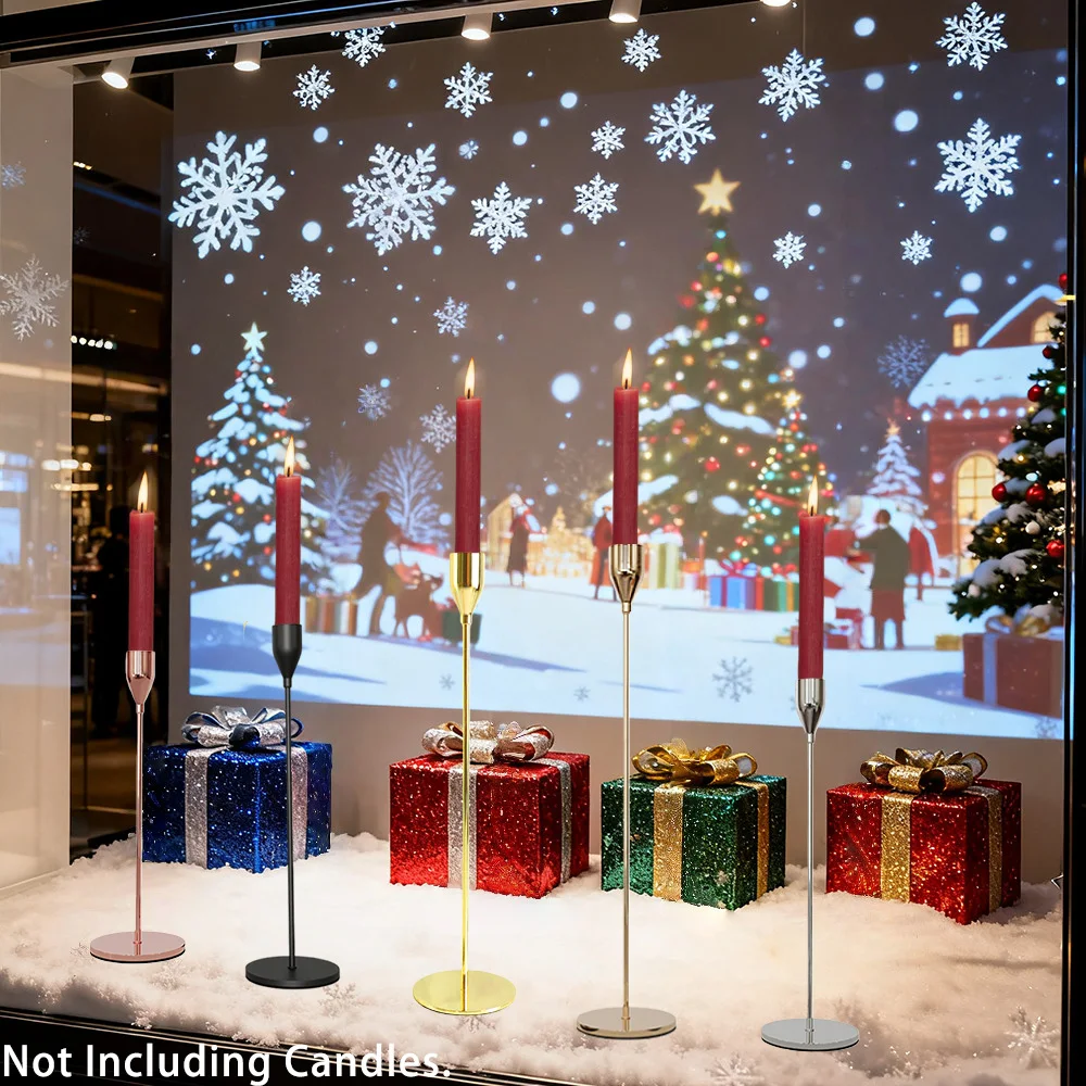 1Set Esstisch Eisenarbeit Romantischer Kerzenständer, goldener langer Kerzenständer Dekor, Hochzeit Weihnachten Zuhause Dekorativer Kerzenständer