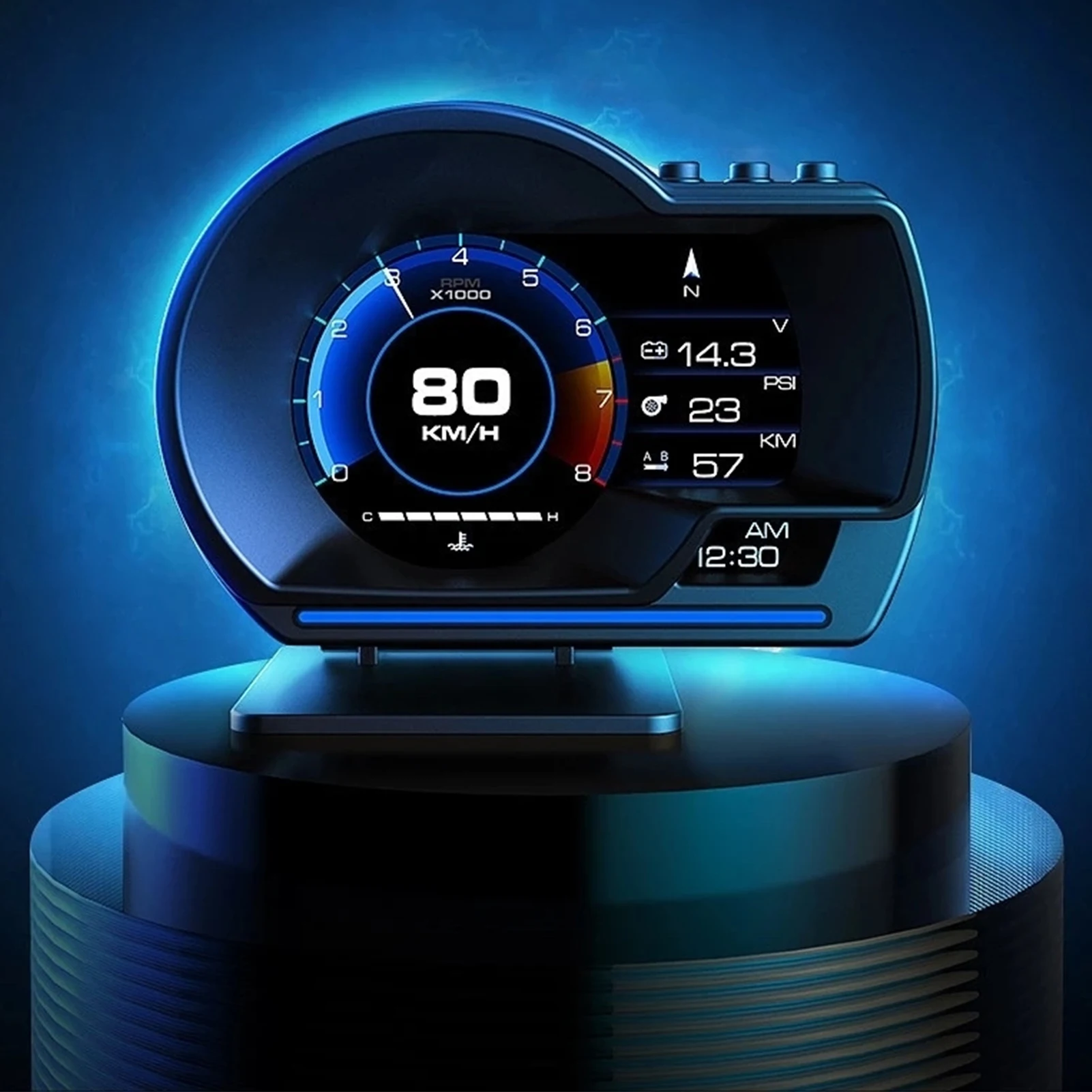 

OBD2+GPS Цифровой дисплей с высокой головкой, дисплей с высокой головкой, интеллектуальный датчик, измеритель скорости HUD, сигнализация Turbo RPM для автомобиля и грузовика