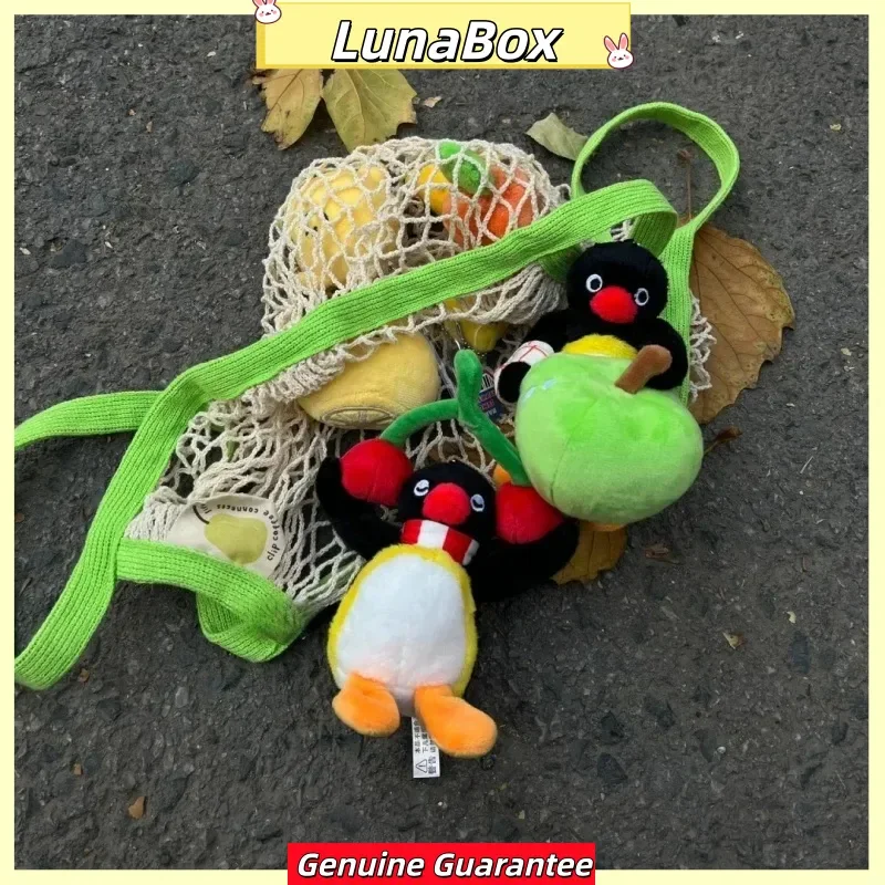 New Pingu Penguin Creative Fruit Series Plush Keychain Listening Cherry Doll Lovely Soft Hanging Ornament Gift For Kids Girls