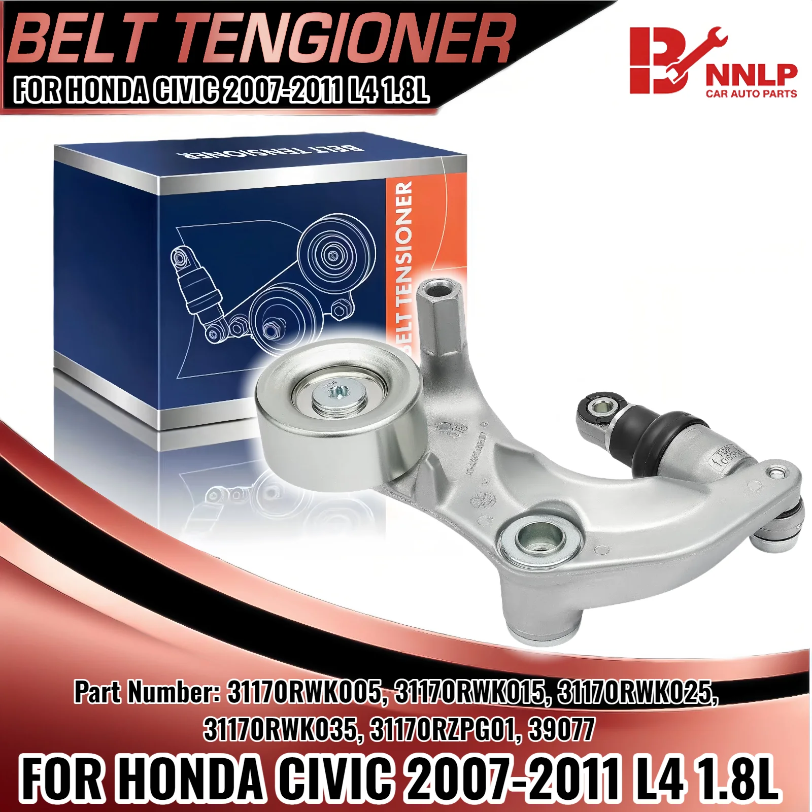 

НОВЫЙ автоматический натяжитель серпантинового ремня подходит для Honda CIVIC 1.8L 2006 года 31170-RNA-G01 39077 31170RWK025