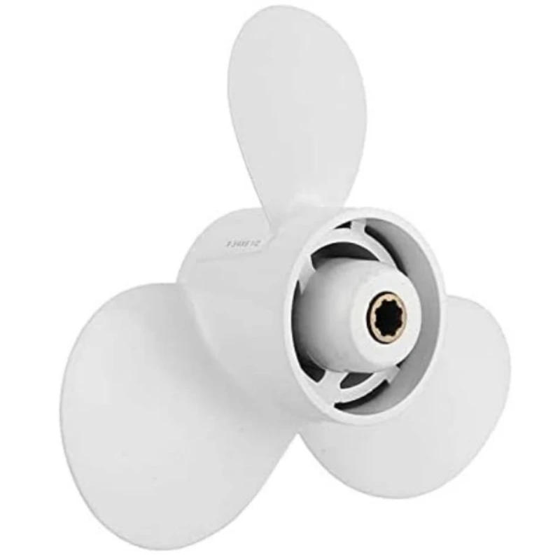 

683-W4592-02-EL White Outboard Propeller 9 3/4in X 6in 3 Blades 1/2 Outboard For Yamaha Outboard 9.9-15HP Aluminum Alloy Engines