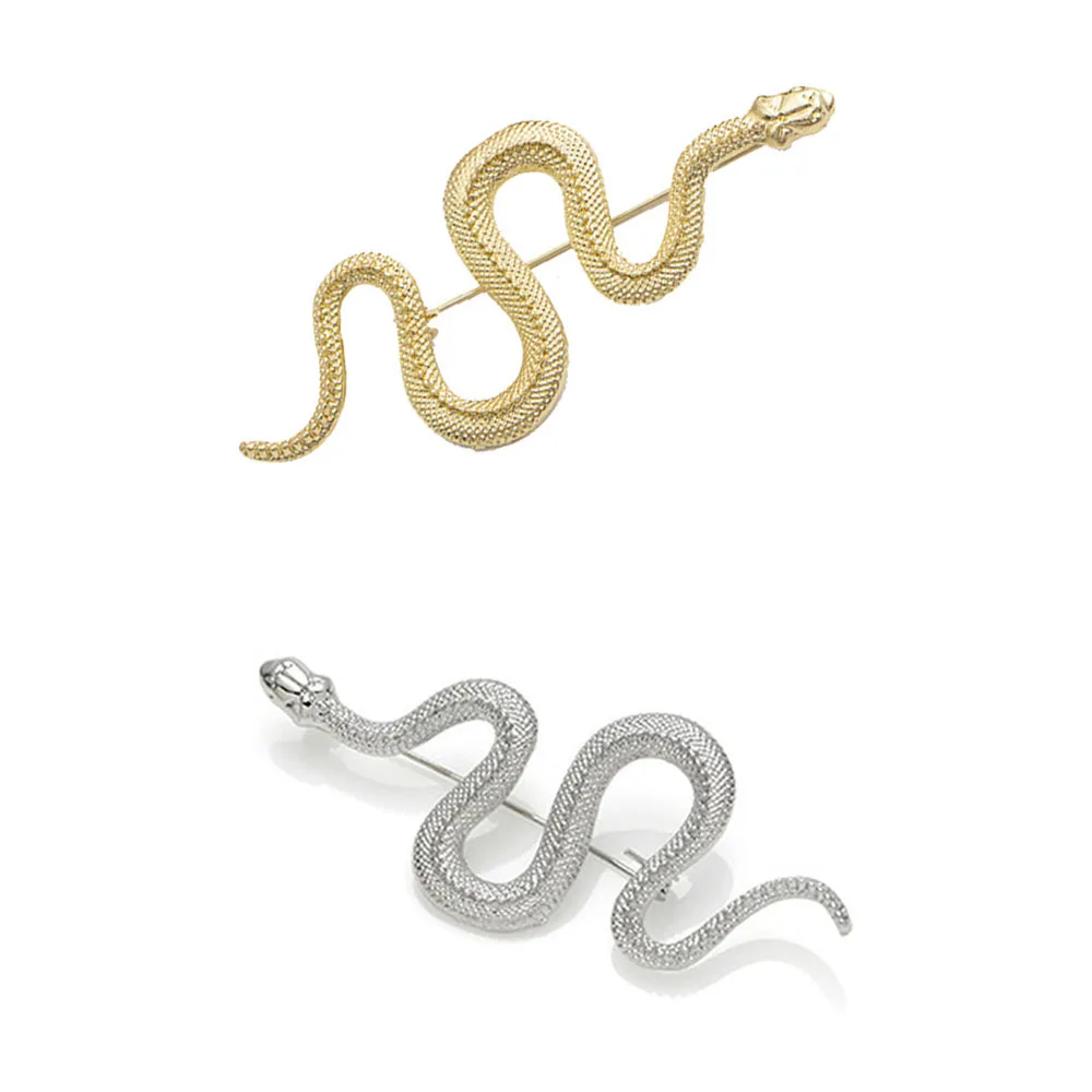 2-colors Snake Brooch Personality Exquisite Vintage Animals Series Suit Lapel Pin Badge Birthday Jewelry Presents