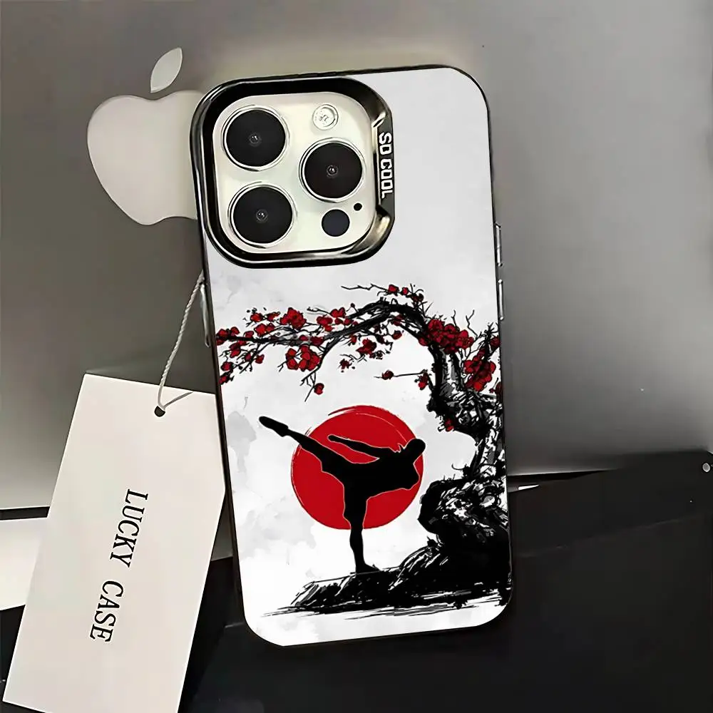 Чехол с логотипом киокушин каратэ для iPhone 17,16,15,14,13,12,11,Pro,XS,Max,Plus,Mini,SE Black Candy, матовый противоударный чехол