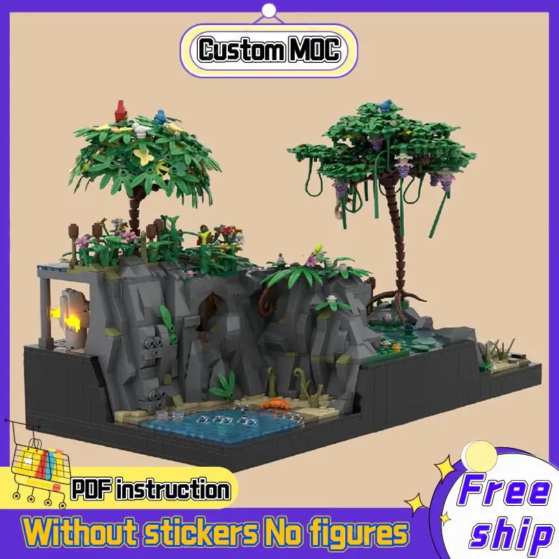 2780PCS medieval Pirate MOC Paradise Cove Secret Cave Waterfall Trap Model DIY creative ideas Toy Assembly Puzzle Birthday Gift
