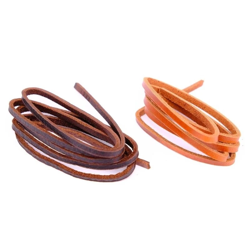 Flat Leather Bracelets Cord 1M Cowhides Rope for Fashion and Craft Enthusiasts E0BF