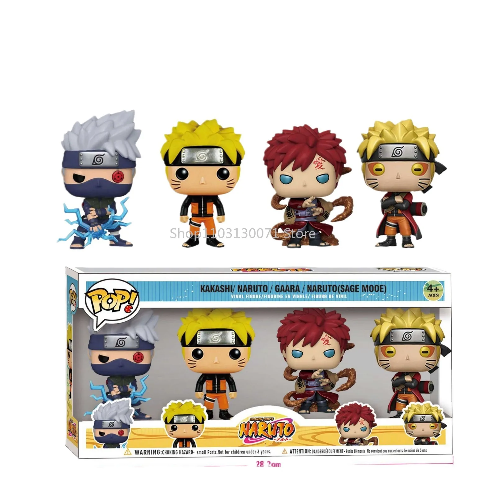 4PCS/SET Pop Naruto Figure Toys Uchiha Sasuke Gaara Namikaze Minato Itachi Uzumaki Naruto Vinyl Figure Ornaments Doll Model Toys