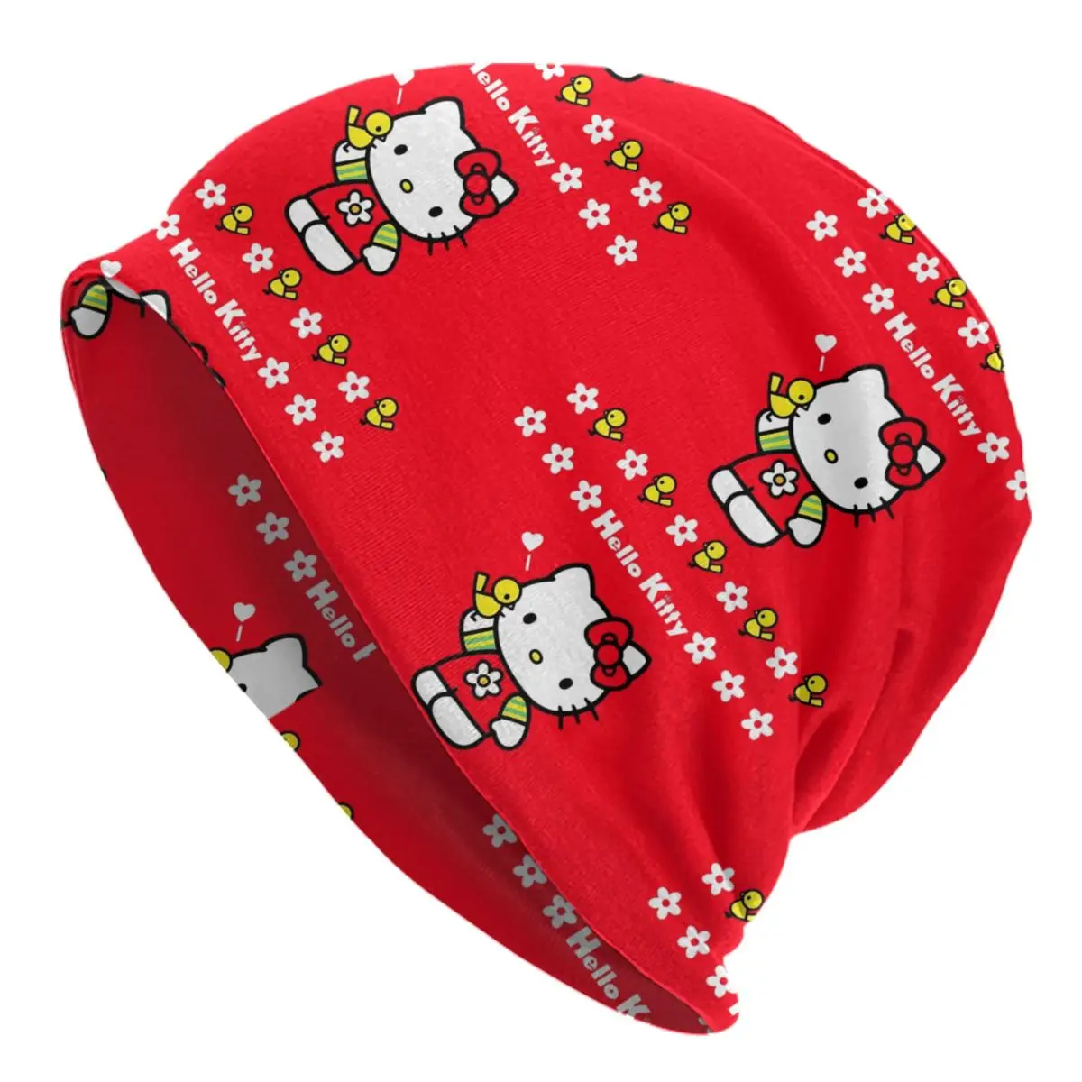 Custom Hello Kitty Bonnet Hat Knit Hats Men Women Fashion Winter Warm Beanies Cap