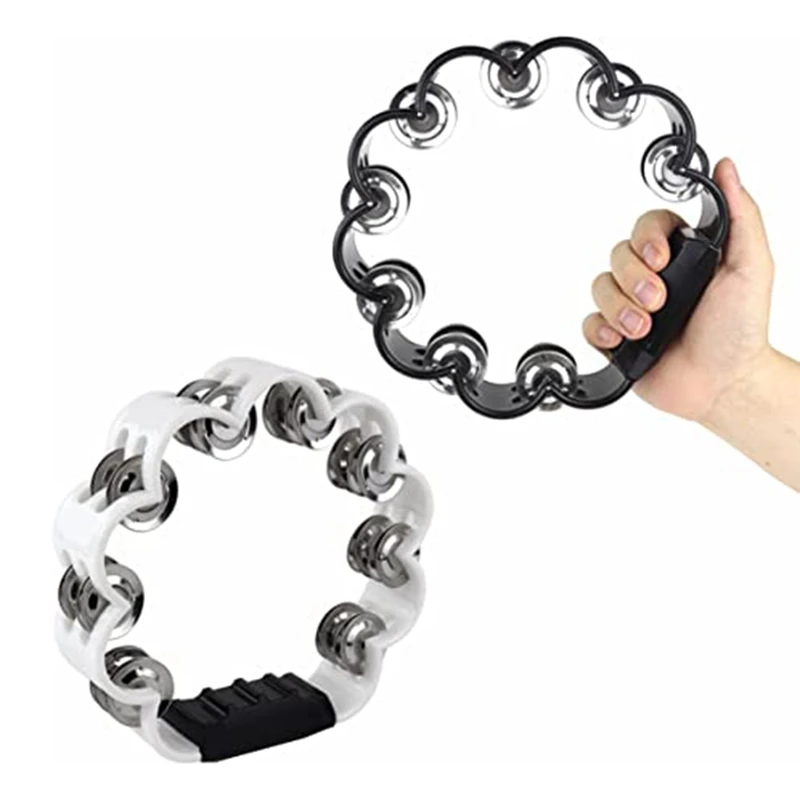 2PCS 8.5 Inch Plastic Tambourine, Flower Tambourine Percussive Tambourine Musical Instrument Tambourine School Party