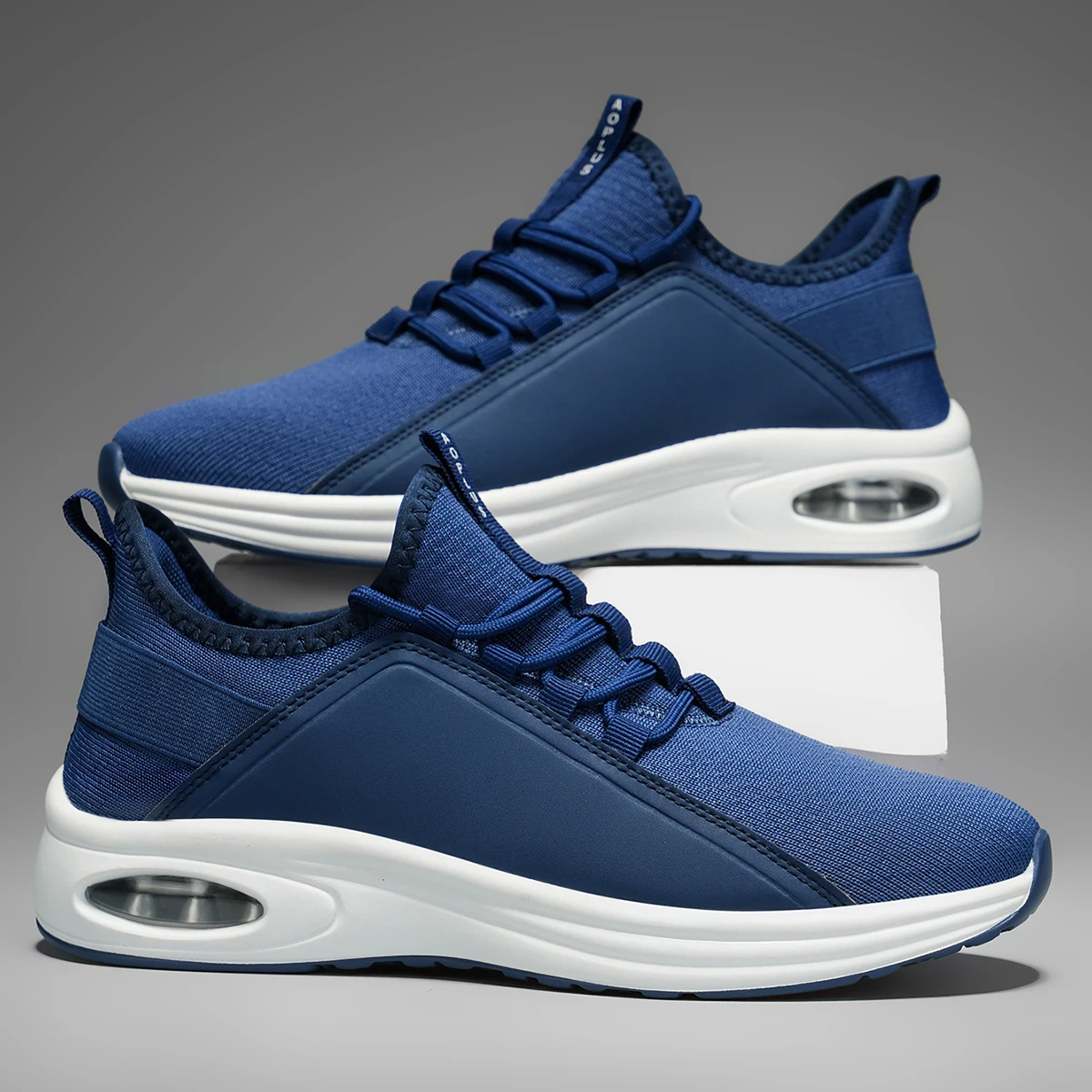 Men's Large Size Sports Casual Shoes, New Summer Style, Fashionable and Comfortable Knit Mesh Shoes, Solid Color with Air Cushion and Thick Sole, Height-Increasing Design, Comfortable and Breathable, Solid Color Upper with Breathable Holes, Casual Shoes with Adjustable Elastic, Versatile and Simple Men's Casual Shoes, Outdoor Comfortable Sports Shoes, Men's Outdoor Walking Casual Shoes, Stylish Running Shoes for Young Men