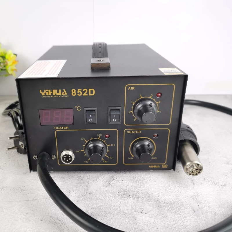 YIHUA 852D Diaphragm Pump 2 in 1 Soldering Iron Hot Air Soldering Station LED Display