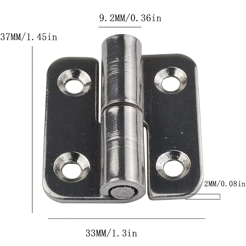 4pcs Detachable Hinges Stainless Steel Left-hand Sliding Joint Design for Aluminum Doors Bathroom Door Bathroom Removable Hinge