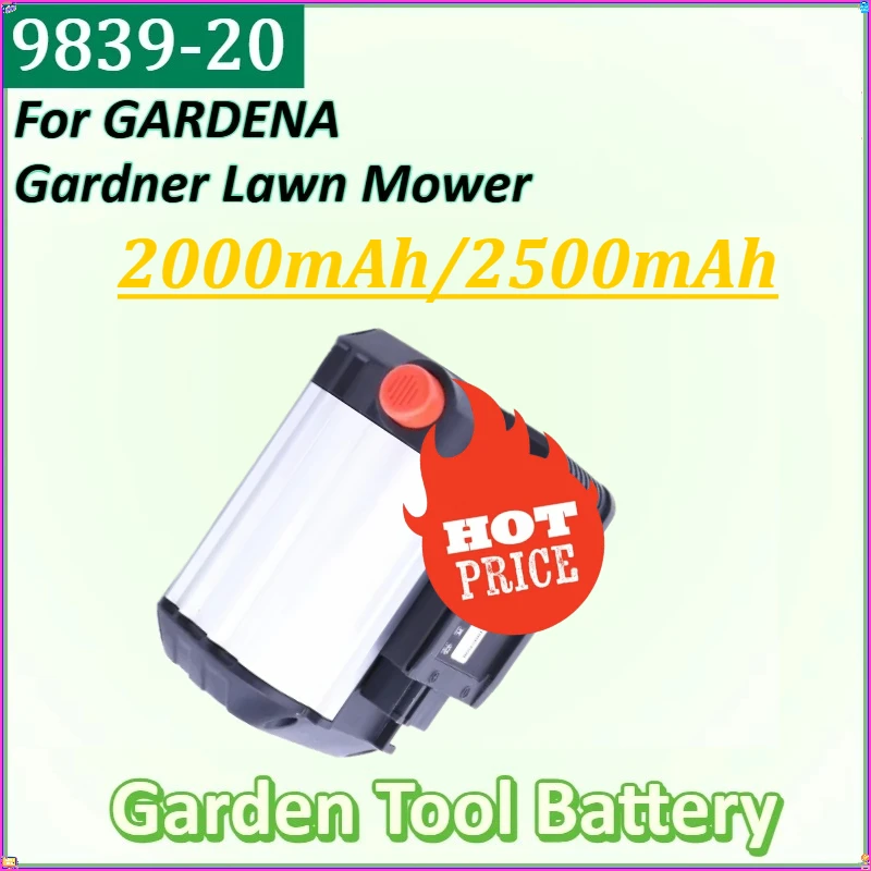 

For GARDENA Gardner Lawn Mower 18V 2.0Ah 2.5Ah Garden Tool Battery New 9839-20 2.5/2.0Ah Rechargeable Battery 9839-20 Suitable