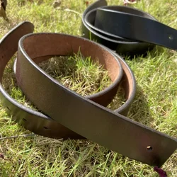 3.8cm Wide Top Thick Cowhide Leather Belts Without Buckles Ceinture Waist Belt for Smooth Buckle 95-125CM Belt Strap Male