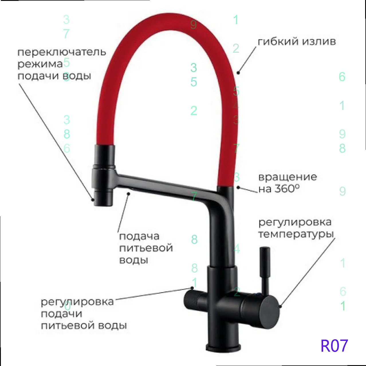 Cross Border Copper Three-in-One Water Purifier Faucet Kitchen Cold Hot Drinking Sink