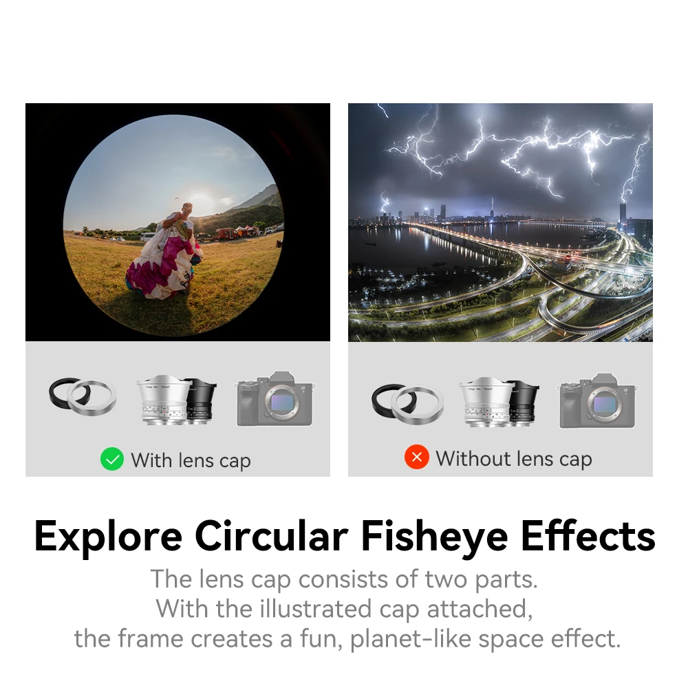 TTARTISAN APS-C 7.5mm F2 Fisheye Lens for Portrait Photography with Nikon Z Canon EOS-R M43 Fujifilm XF Panasonic L Sony E Mount