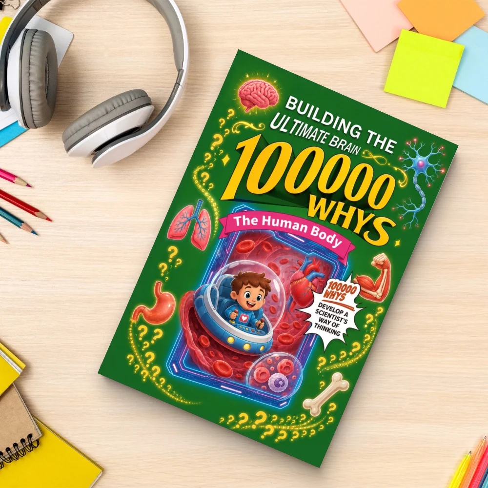 100000 Whys Human Body Book for Kids, Fun Science Q&A Reading Book About Brain, Organs,  Health and Body Facts