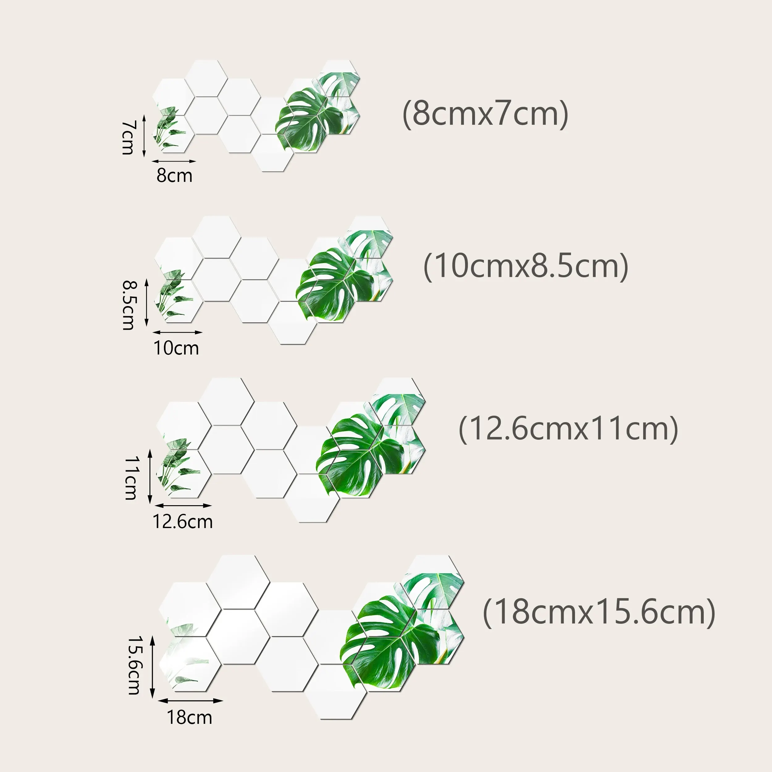 12 sztuk/partia geometrycznych solidnych sześciokątnych lustrzanych naklejek ściennych DIY z wbudowanym klejem i zdejmowaną dekoracją domu