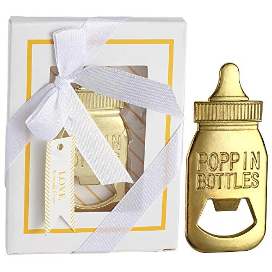 

6 Pcs White Bottle Opener Baby Shower Return Gts for Guest Rose Gold Feeding Bottle Opener Wedding Favors Super cute Party Favo