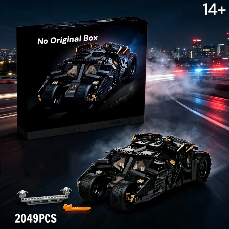 in stock 2049PCS Dark Heavy Armored Off-Road Car Building Block Kit Batmobile Vehicle Assembly Model Festival Gifts For Adults