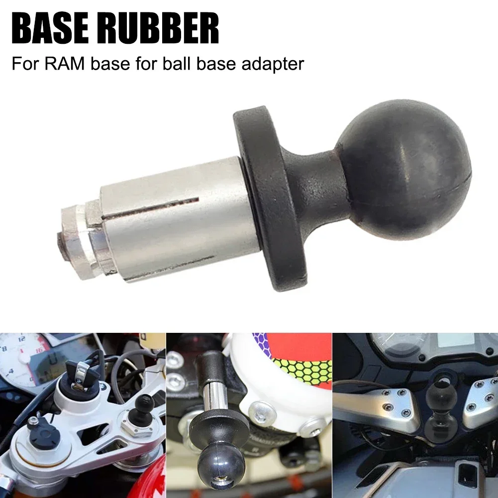 

Aluminum Base Rubber Motorcycle Bike Mount Black Fork Stem Base with Ball Head for RAM Mount for Gopro Ball Mount Adapter