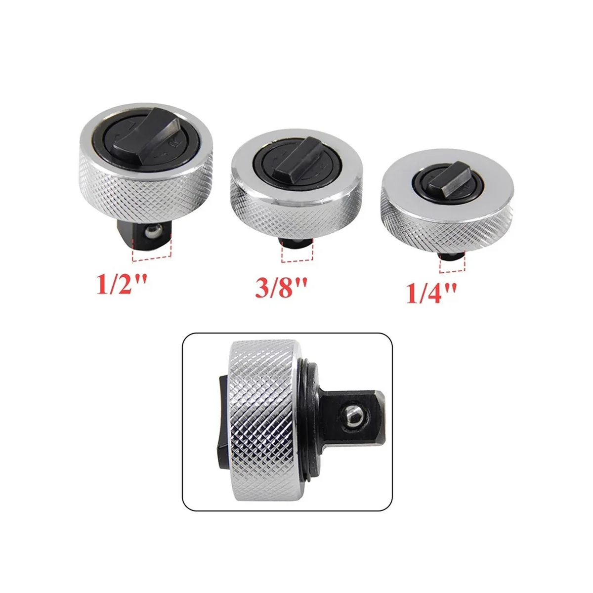 3-Piece Mini Ratchet Wrench Finger Wrench Iron Shell Finger Wrench 1/2In 3/8In 1/4In Ratchet Tool