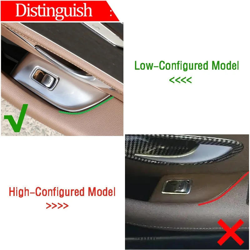 LHD For Mercedes Benz E Class W213 2016 - 2022 Car Door Window Switch Panel Button Frame Cover ABS Carbon Style Trim Accessories