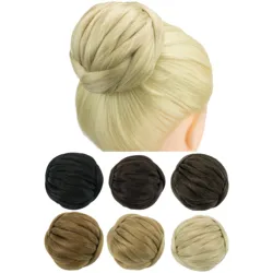 Soowee Synthetic Hair Braided Chignon Dancer Hair Cover Donut Hairpieces Scrunchies Hair Buns Updo for Wedding Party