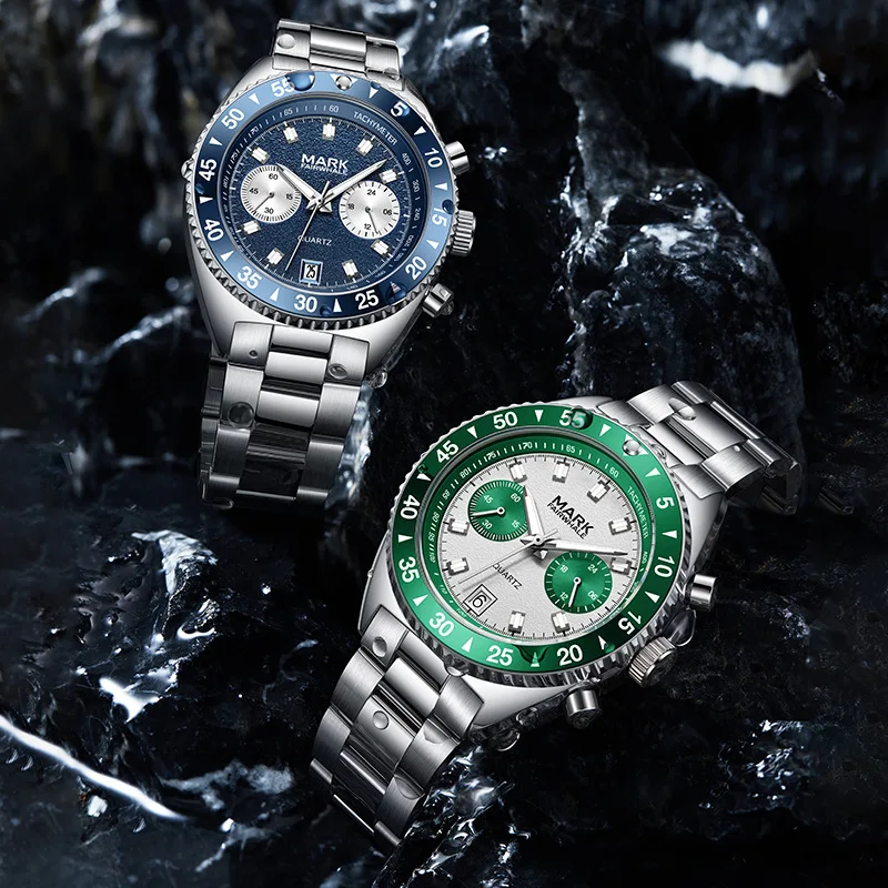 Marca superior marca fairwhale moda negócios relógios masculinos de aço inoxidável azul relógio luxo à prova dwaterproof água quartzo relógio de pulso homem reloj