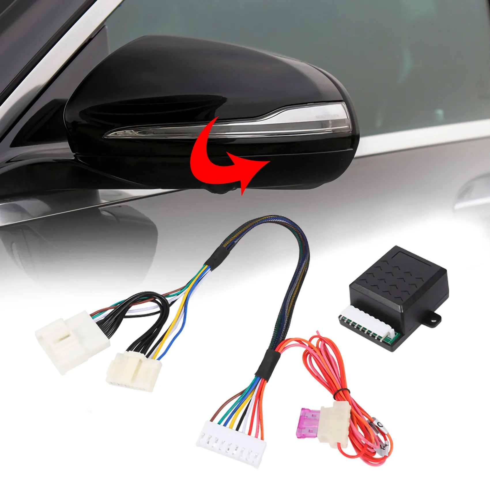 Car Side Mirrors Folder Fold And Spread Automatically Kit For Toyota RAV4(2020) LHD+ Plug And Play-A02G